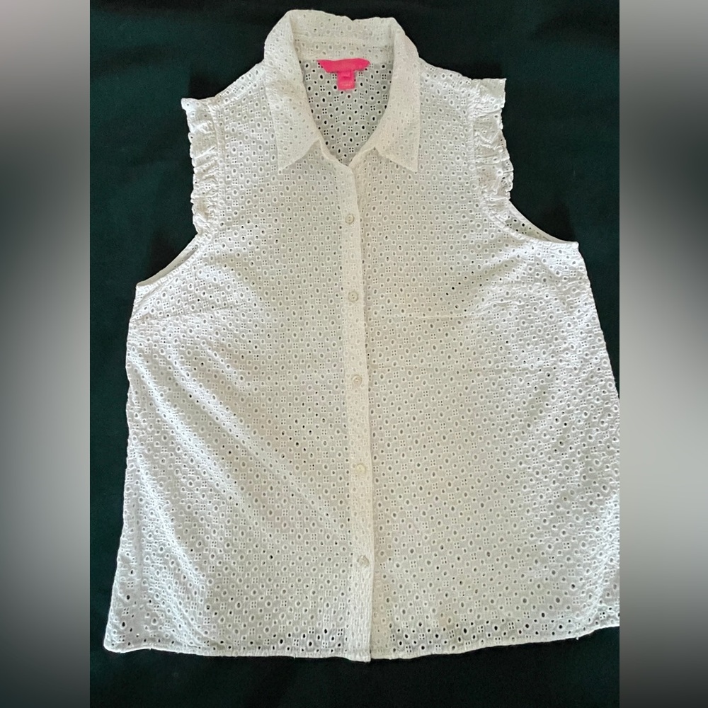 Lilly Pulitzer white eyelet blouse